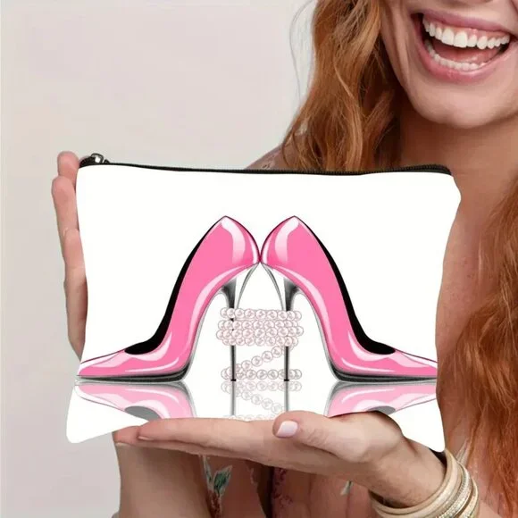 Chic Canvas Zippered Makeup Bag Pouch, Stationery, Money Bag for Women - Picture 3 of 6